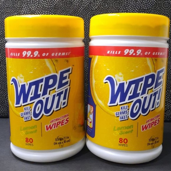 Wipe Out! Accessories 70 Wipe Out Antibacterial Wipes Lemon 60